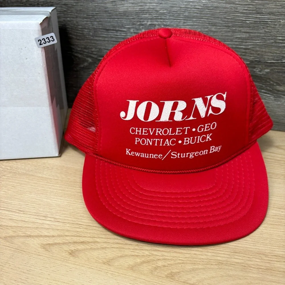 Jorns Hat Cap Snapback Red Trucker Kewaunee‎ Sturgeon Bay Wisconsin